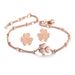 Women’s Jewelry Set Fashion Fashion and simple heart shaped lucky clover earrings and bracelet set Rose gold electroplating_ipsvogv.com