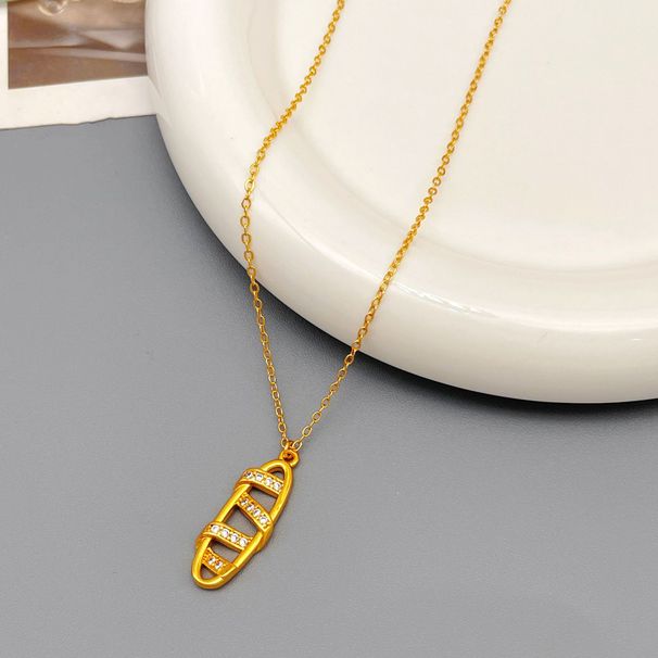 Korean minimalist ins style woven winding inlaid zircon pendant necklace design, personalized and high-end fine chain_ipsvogv.com