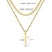 hot-selling stainless steel double-layer twisted chain cross pendant necklace personality hip-hop men's jewelry_ipsvogv.com