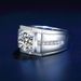Classic Carbon High Simulation Men's Diamond Moissanite Plated Noble Wedding Ring_ipsvogv.com