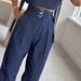 Women's solid color flying sleeves and ribbon short tops slim belt straight pants suit_ipsvogv.com