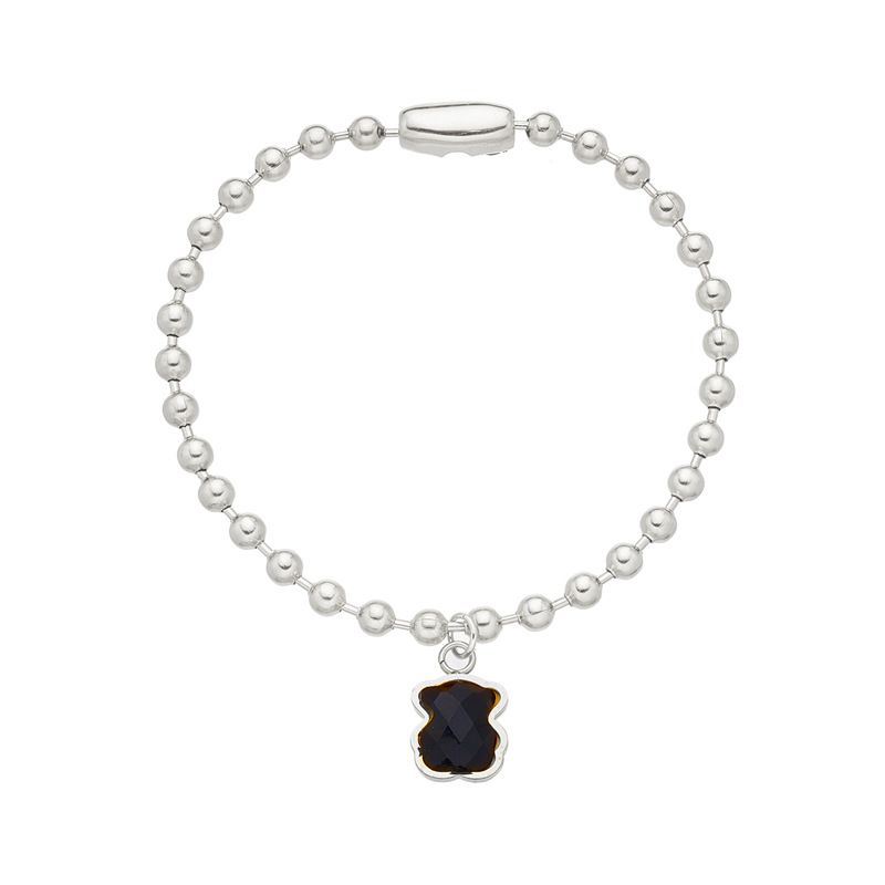 Bear 304 Stainless Steel 4mm Round Bead Chain Set Simple Acrylic Bear Women's Five Color Necklace_ipsvogv.com