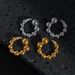 INS Retro Plated Titanium Steel Fine Polished Round Beads Micro Inlaid Zircon Earrings_ipsvogv.com