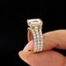 Sanjie Live Golden Zircon Women's Fashion Temperament Personality Classic Three Piece Ring Set_ipsvogv.com