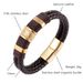 Real leather double-layer stainless steel bracelet, Valentine's Day gift for boyfriend, men's versatile woven_ipsvogv.com