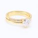 Women's Jewelry Heart-Shaped Double Ring Romantic Gift For Her, Elegant Valentine's Day Present, Sweetheart Promise Ring, Gold-Tone Copper Band_ipsvogv.com
