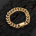 Hip Hop Flip Buckle Stainless Cuban Trendy Brand Personalized Round Ground Encrypted Titanium Steel Men's Bracelet_ipsvogv.com