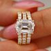 Sanjie Live Golden Zircon Women's Fashion Temperament Personality Classic Three Piece Ring Set_ipsvogv.com