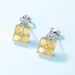 Large yellow diamond colored gemstone earrings S925 silver inlaid ice flower cut high carbon diamond earrings light luxury_ipsvogv.com