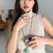 French Niche Design Ab Pink Crystal For Women's Fashionable Metallic Feeling Exaggerated Turquoise Index Finger Ring_ipsvogv.com