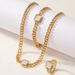 Luxurious Shiny Square Ferroalloy Plating Inlay Rhinestones 14k Gold Plated Women's Rings Bracelets Necklace_ipsvogv.com