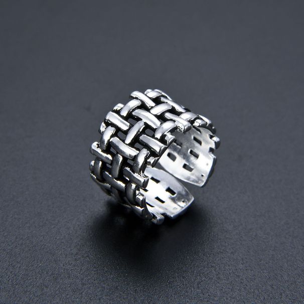 Unisex Jewelry Fashion Retro Black Mesh Ring Opening Adjustable Unisex Hand Jewelry Net Celebrity Ring Ins Style_ipsvogv.com