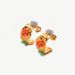 versatile stainless steel texture colored zircon pearl beaded flower earrings gold plated earrings_ipsvogv.com
