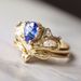Sanjie Gold-plated Inlaid Blue Pair Ins Simple Water Droplet Women's Ring Floral Jewelry_ipsvogv.com