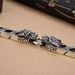 Thai Silver S Double Men's Personalized And Domineering Handwoven Leopard Old Hip Hop Trendy Bracelet_ipsvogv.com