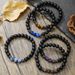 Simple Men's Faceted Black Agate Tiger Eye Stone Blue Stone Elastic Bracelet Ins Style All Match Bracelet Hand Jewelry Stacking_ipsvogv.com