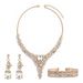 New Exaggerated Light Luxury Alloy And Earring Set Fashionable Elegant Colorful Full Diamond Long Necklace For Women_ipsvogv.com