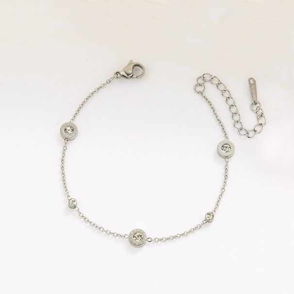 Women's Jewelry Light Luxury High Grade Small Diamond Roman Titanium Steel Bracelet Female Fashion Exquisite Girlfriend Simple Cold Style Hand Jewelry_ipsvogv.com