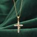 S925 Sterling Silver Crown Cross Necklace Pendant Personality Rotating Circle Clavicle Chain_ipsvogv.com