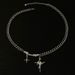 Square Diamond Starlight Cross Necklace Men 2023 New Instagram Hip Hop Unisex Trendy Cool Small Crowd Collar Chain For_ipsvogv.com