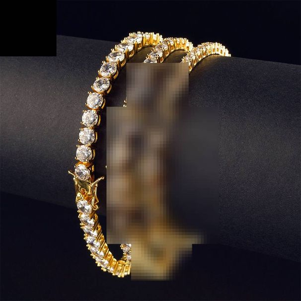 Men's Jewelry Popular Hip Hop Tennis Chain Single Row Copper Micro Inlaid Zircon Bracelet 3mm4mm5mmTennis Chain_ipsvogv.com
