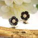 French Retro Versatile Temperament Flower Earrings Enamel Earrings French Retro Camellia Black Earrings_ipsvogv.com