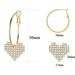 Unisex Real Gold Brass Electroplating Fashionable Full Diamond Heart Personality Earrings Sweet Temperament Earrings_ipsvogv.com