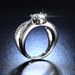 New Japanese and Korean Cross Wrapped Lives Three Generations One Carat Moissanite Simulated Diamond Ring_ipsvogv.com