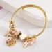 DIY Panjiaduola Stainless Steel Beaded Fashion Love Set Diamond Pendant Adjustable Opening Bracelet_ipsvogv.com