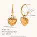 Fashionable And Elegant Stainless Steel Gold-Plated Heart Zircon Necklace Set For Women_ipsvogv.com