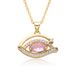 Devil's Eye Pendant Necklace - Micro Inlaid Zircon Geometric Design, Fashionable Clavicle Chain For Women, All-Match Statement Jewelry_ipsvogv.com