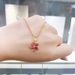 Tropical Rainforest Pink Flower Necklace Female Crystal Clavicle Necklace_ipsvogv.com