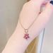 Tropical Rainforest Pink Flower Necklace Female Crystal Clavicle Necklace_ipsvogv.com
