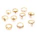 10 Piece Set Turtle Ring Simple And Innovative Jewelry For Women_ipsvogv.com