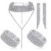 Bridal jewelry set diamond claw chain tassel earrings left and right hand chain necklace clutch bag_ipsvogv.com