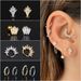 Unisex pierced ear bone studs for women micro inlaid zircon earrings stainless steel screw ball ear studs popular earrings_ipsvogv.com
