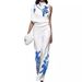 Women's Printed Turtleneck Suit - Sleeveless Two-Piece Suit | Stylish And Chic Suit_ipsvogv.com