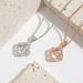 Clover main stone dancing pendant necklace Rose gold beating heart Korean version of simple and smart four leaf clover necklace_ipsvogv.com