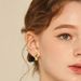 Retro five pointed star colored zirconium earrings for women light luxury high end autumn and winter fashion circle female earrings copper ear jewelry_ipsvogv.com