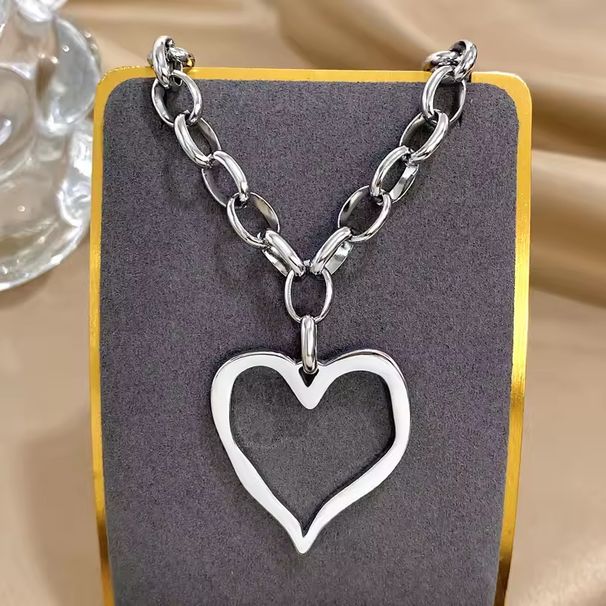 Love Stainless Steel Necklace, Exaggerated Love Pendant, High-end Sensory Necklace_ipsvogv.com