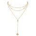 Popular Jewelry Cross Border Retro Alloy Flower Coin Pendant Multi Layer Clavicle Chain Necklace For Women_ipsvogv.com