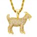 Men's Jewelry Hip Hop Personality Trendy Pendant Micro Inlaid Zircon Solid Double Sided Goat Necklace Jewelry_ipsvogv.com