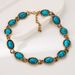 Bohemian Necklace Turquoise Necklace, Silver Needle Earrings, Fashionable Ethnic Style Jewelry For Women_ipsvogv.com