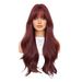 Net Red Wig Female Red Long Curly Hair Full Head Set With Bangs Wave Long Vacation Hair Wholesale Red Wigs_ipsvogv.com