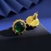 Women's Jewelry Inlaid Curved Round Artificial Gem Brushed Earrings Medieval Style Electroplated Real Gold Niche Earrings Retro_ipsvogv.com