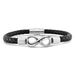 8-Character Leather Cord Stainless Steel Personalized Engraving DIY Woven Men's Infinite Bracelet_ipsvogv.com