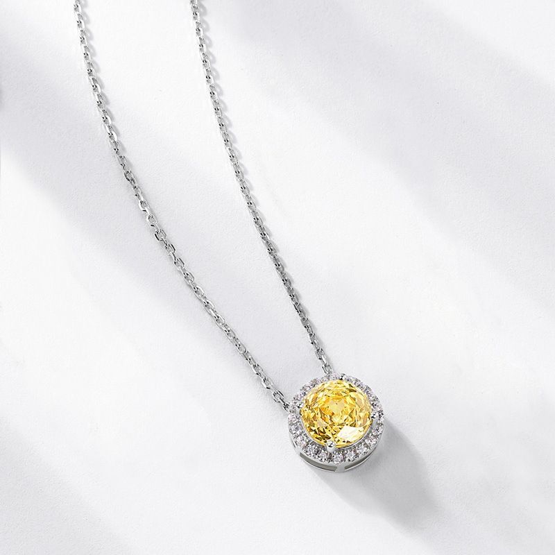 new S925 Silver Millennium Rose Cut 3A Zircon Necklace Female Full Of Zircon Clavicle Chain Light Luxury_ipsvogv.com