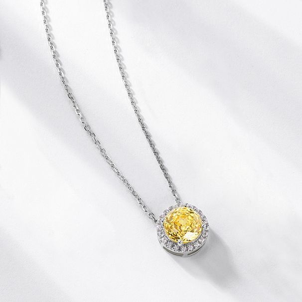 new S925 Silver Millennium Rose Cut 3A Zircon Necklace Female Full Of Zircon Clavicle Chain Light Luxury_ipsvogv.com