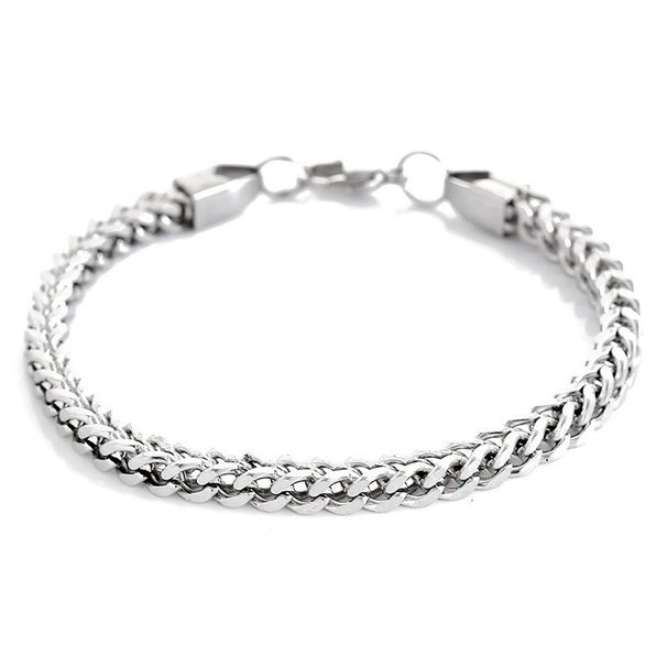 Hip Hop Stainless Steel Front Back Men's Bracelet, Simple And Domineering, Punk High-end Feeling, Cuban Bracelet Trend_ipsvogv.com
