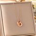 Internet Famous Titanium Steel Necklace, Women's Double Ring Diamond Studded Roman Numeral Pendant, Fashionable_ipsvogv.com
